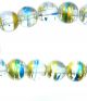  Clear with Green and Gold Accented Crystal Beads, 8 mm - Pkg. 60    (Minimum quantity purchase is 1)