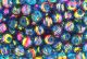    Accented Glass Beads - Blue / Fuchsia / Gold - 8mm - pkg 60     (Minimum quantity purchase is 1)