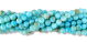  Aqua Blue with Light Tan Spun Glass Porcelain Beads -  8mm - 60 beads  (Minimum quantity purchase is 3)