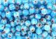 Murano Style Glass Beads - Turquoise Blue and Red - 8mm     (Minimum quantity purchase is 1)