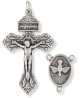 Pardon Crucifix and Holy Spirit / The Holy Family Centerpiece Set, Silver Ox Finish - 1-5/8