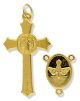 Small St Benedict Crucifix and Centerpiece Set, Gold Tone (Minimum quantity purchase is 3)
