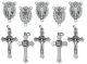  St. Benedict Crucifix and Miraculous Medal Center Bulk Pack of 5 Set *