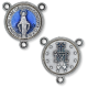  Miraculous Center Piece - Round Silver w/ Blue Enamel  5/8