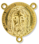  Large Round Holy Face Center / 5 Wounds Rosary Center Piece - Gold Toned   (Minimum quantity purchase is 3)