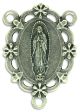 Ornate Floral Our Lady Of Guadalupe Image Center Piece - Silver Ox, 1.25
