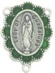 Our Lady of Guadalupe Centerpiece - Green Enamel, 1-1/8