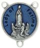 Our Lady of Fatima Round Centerpiece - Blue Enamel, 3/4
