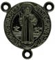 St Benedict Rosary Center Piece, Gun Metal Finish - 3/4 inch    (Minimum quantity purchase is 2)