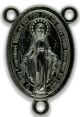  Miraculous Medal Rosary Center, Gun Metal - 1