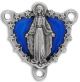   Our Lady Center, Heart Shape with Blue Enamel and Star Edging - 15/16