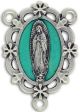   Our Lady of Guadalupe Center with Green Enamel - 1 1/4