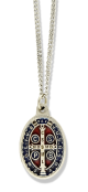 St Benedict Two-Sided Medal on Stainless Steel Chain - 18