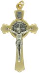  St. Benedict Crucifix two-tone matte gold 3 inch (Minimum quantity purchase is 1)