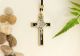   St Benedict Crucifix Pendant with Black Enamel and Gold Accents on Black Cord - 2