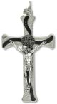   Contemporary St Benedict Crucifix Pendant with Black Enamel - 3 1/8