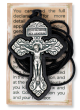Pardon Indulgence Crucifix Pendant with Black Wood Outline - 2 1/2