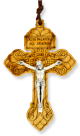 Pardon Crucifix Catholic Indulgence Olivewood Crucifix Pendant with Cord - 3 1/2
