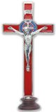  Two-Sided St Benedict Tabletop Crucifix with Red and Blue Enamel - 8
