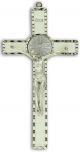   Holy Spirit 8 inch Metal Wall Crucifix - White Enamel with Decorative Edge  MARCH SALE!  