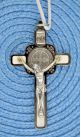   St Benedict Crucifix Pendant White Enamel Posts,  - 3