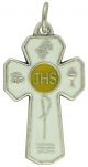  5 Way Communion Rosary Crucifix, White Enamel - 1  3/16  (Minimum quantity purchase is 3) 