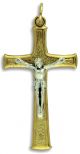    Two Tone Crucifix - Die Cast - 1 3/4