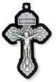 Pardon Indulgence Crucifix with Black Wood Outline- 2 1/2