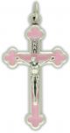  Orthodox Byzantine Pink Enamel Crucifix 1.6 in. (Minimum quantity purchase is 1)