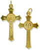  St. Benedict  Flared Crucifix 1.5 inch  Gold Finish    (Minimum quantity purchase is 2)