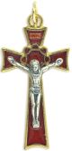  Gold Crown of Thorns Crucifix with Red Enamel.   (Minimum quantity purchase is 1)