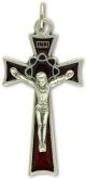    Small Crown Of Thorns Crucifix w/Red Enamel Accents - 1 1/2