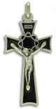   Large Crown of Thorns Crucifix w/Black Enamel Accents - 2