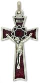  Large Crown of Thorns Crucifix w/Red Enamel Accents - 2