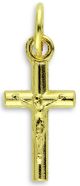   Gold plated Round Bar Crucifix 3/4 inch   (Minimum quantity purchase is 5)