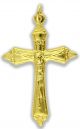   Crucifix with Decorative Posts, Gold Toned - 1 11/16