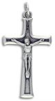  Silver Oxidized Textured Crucifix- 1 1/4 in.   (Minimum quantity purchase is 5)