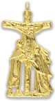  Stations of the Cross Pieta Crucifix, Gold Tone - 1 5/8