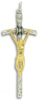  Large Two-Toned Papal Crucifix 2 1/4 Inch (Minimum quantity purchase is 1)
