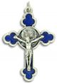 Orthodox / Byzantine Crucifix - with Rose -  Blue 1 1/2