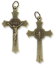  Miraculous Medal Flared Edge Crucifix, Bronze - 1.5 inch  (Minimum quantity purchase is 2)