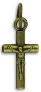  Small Round Bar Crucifix 11/16 inch - Bronze *  (Minimum quantity purchase is 5)