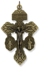  3-Way Pardon Indulgence Crucifix with St. Benedict and Miraculous Medals - 2-1/8 inch - Bronze  (Minimum quantity purchase is 1)