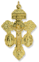  3-Way Pardon Indulgence Crucifix with St. Benedict and Miraculous Medals - 2-1/8 inch - Gold Plated  (Minimum quantity purchase is 1)