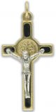 St Benedict Gold Plated Crucifix with Black Enamel 1.6 in. (Minimum quantity purchase is 1)