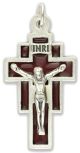   Red Enamel Layered Box Crucifix - 1 1/2