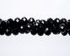   Glass Crystal Rondelle Beads 6 x 8 mm - Jet Black - 16 inch strand