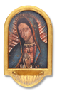 Our Lady of Guadalupe Holy Water Font, Gold - 8 1/2