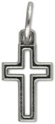 Silhouette Cross Charm 1/2 inch - made in Italy - silver plated  (Minimum quantity purchase is 5)