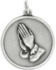  Serenity Prayer Round Medal with Praying Hands 1-1/8 inch  (Minimum quantity purchase is 1)